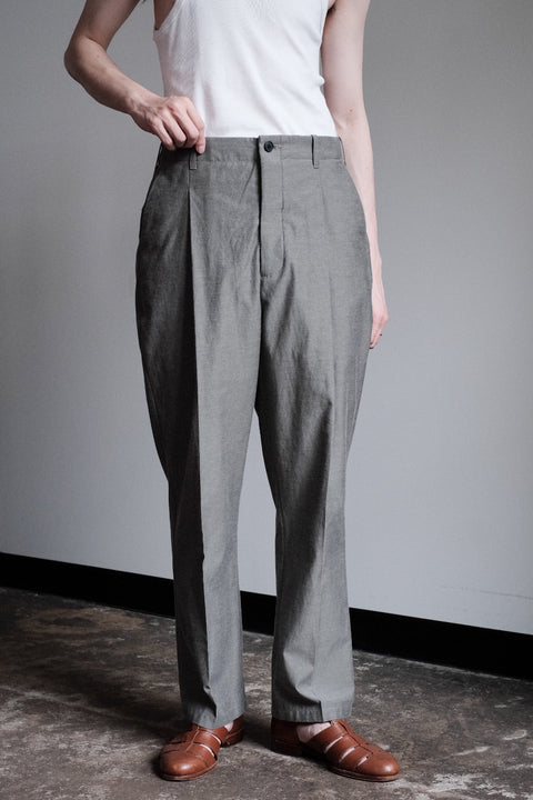 山内/2plyキュプラ*鉄媒染コットン・セミワイドワンタックパンツ