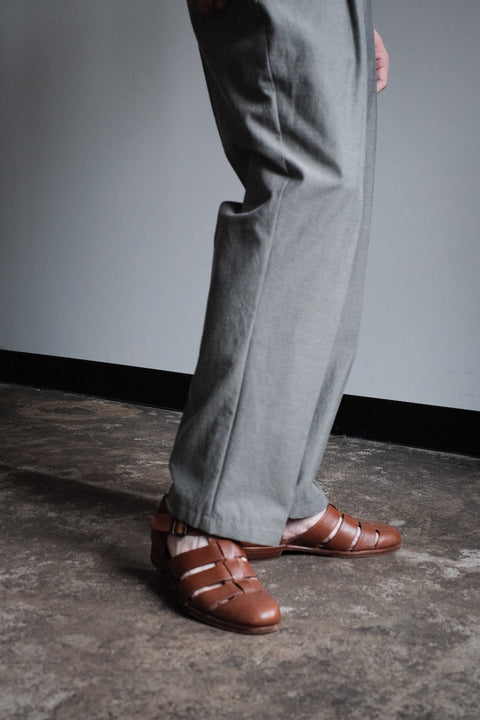 山内/2plyキュプラ*鉄媒染コットン・セミワイドワンタックパンツ