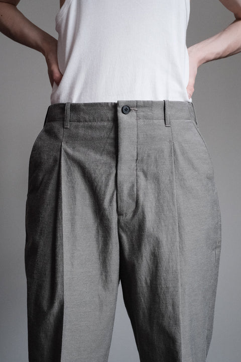 山内/2plyキュプラ*鉄媒染コットン・セミワイドワンタックパンツ