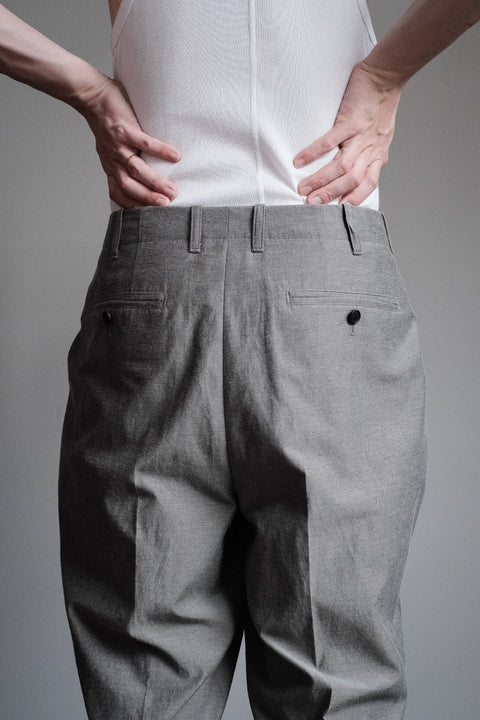 山内/2plyキュプラ*鉄媒染コットン・セミワイドワンタックパンツ