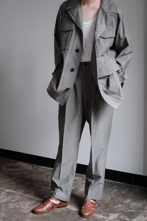 山内/2plyキュプラ*鉄媒染コットン・セミワイドワンタックパンツ