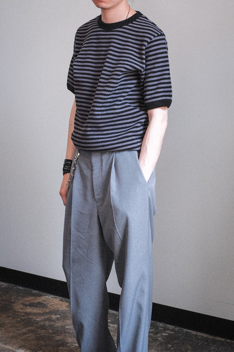 Slopeslow/Cotton Interlock Stripe Crew Neck T