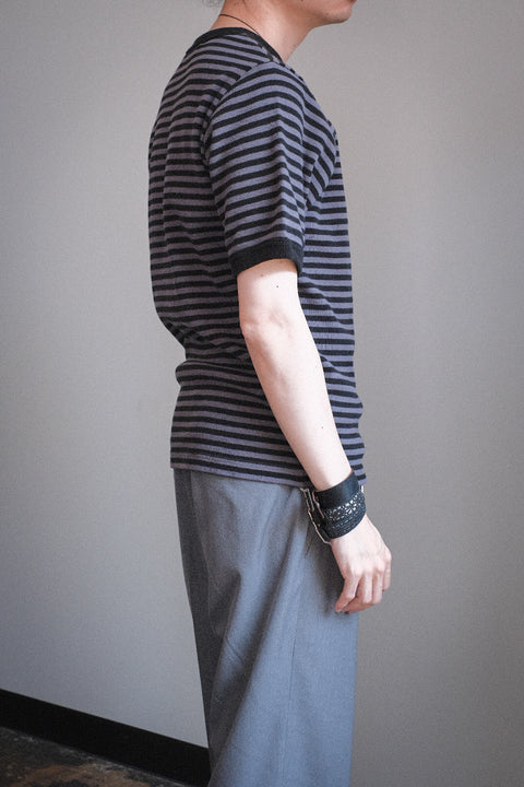 Slopeslow/Cotton Interlock Stripe Crew Neck T