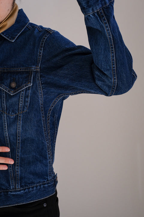 SCYE BASICS/Selvedge Denim Used Wash Trucker Jacket 3