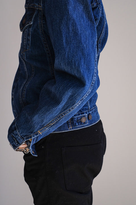 SCYE BASICS/Selvedge Denim Used Wash Trucker Jacket 3
