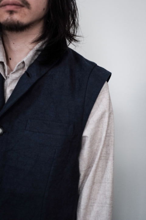 FRANK LEDER/Fabric Washed Linen Sleeveless Blazer