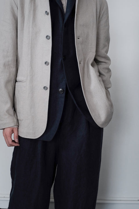 FRANK LEDER/Fabric Washed Linen Sleeveless Blazer