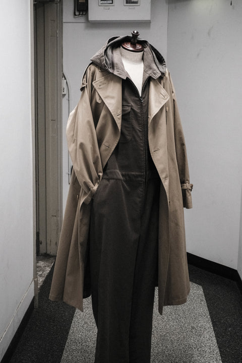 Scye/Cotton Moleskin Detachable Hood Jumpsuits