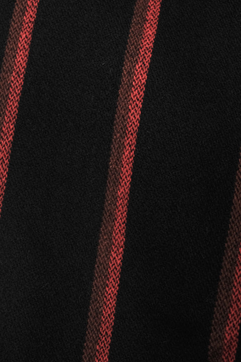 FRANK LEDER/Navy Striped Wool 2 Tuck Drawstring Trouser