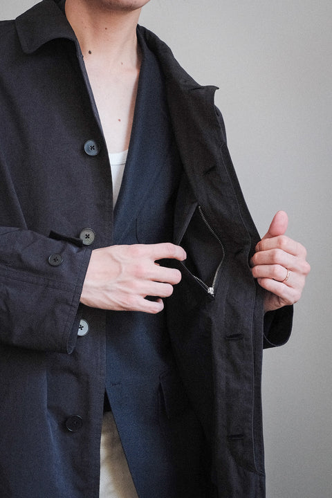 SCYE BASICS/High Density Mil Cloth Balmacaan Coat