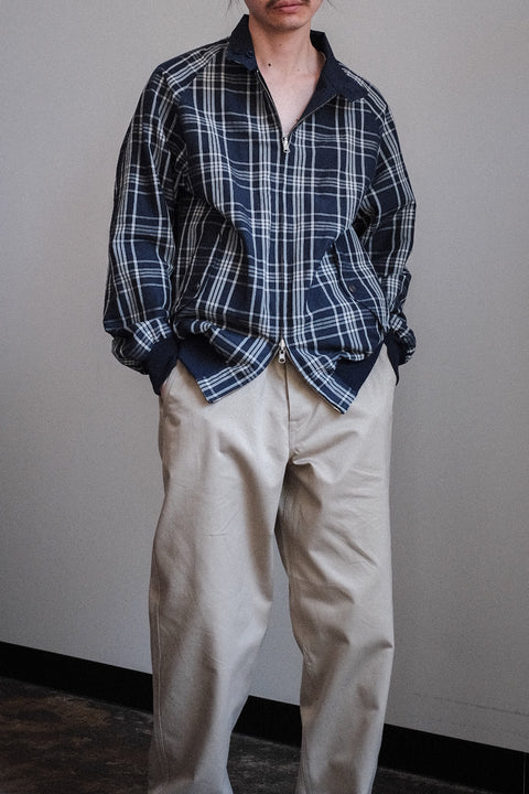 Scye/Cotton Linen Plaid Harrington Jacket