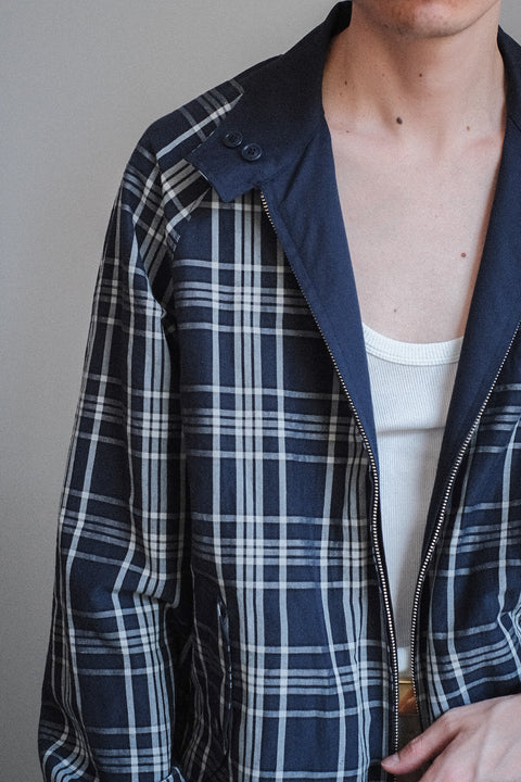 Scye/Cotton Linen Plaid Harrington Jacket