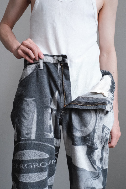 The DUFFER N NEPHEWS/Picture Print Denim Pants