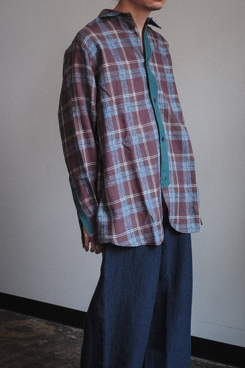 FRANK LEDER/Rare Czech Vintage Cotton Linen Old Style Shirt