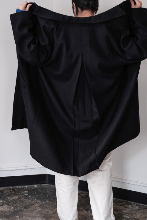 FRANK LEDER/Black Wool Coat