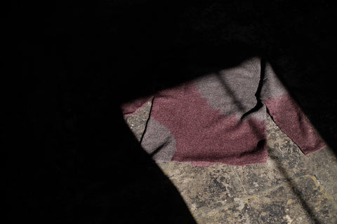 suzusan/Wool Cotton Jersey Crew Neck Pullover Boushi shibori "Dot"