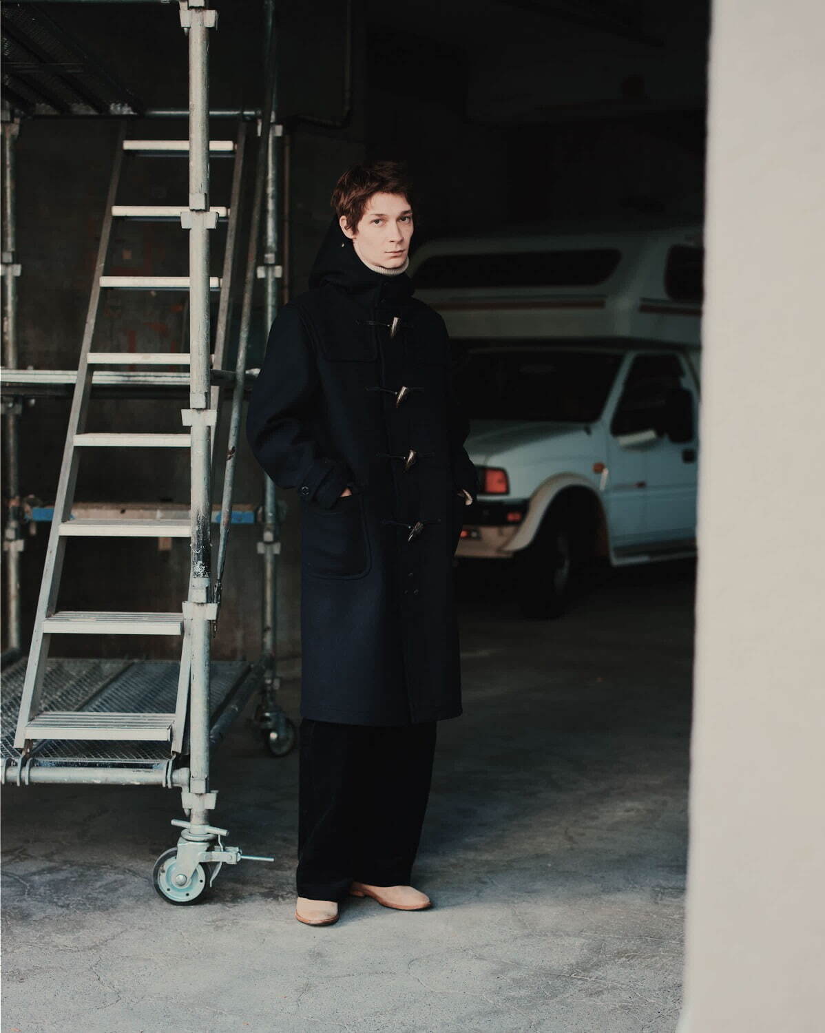 SCYE BASICS/Double Woven Melton Duffle Coat – 3CMA