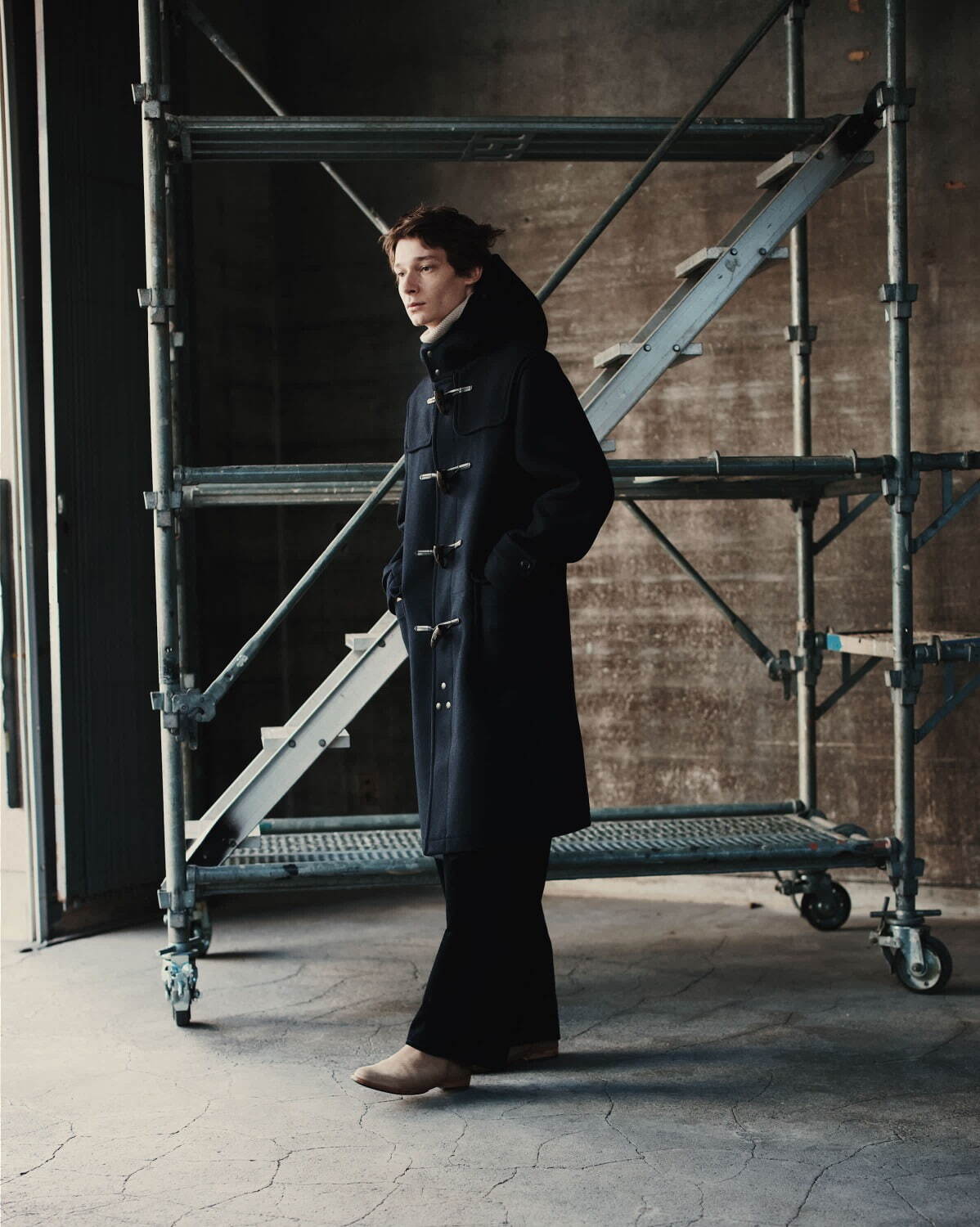 SCYE BASICS/Double Woven Melton Duffle Coat – 3CMA