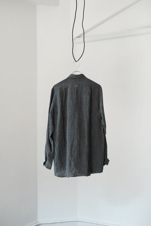 FRANK LEDER/Coal Dyed Linen Old Style Shirt