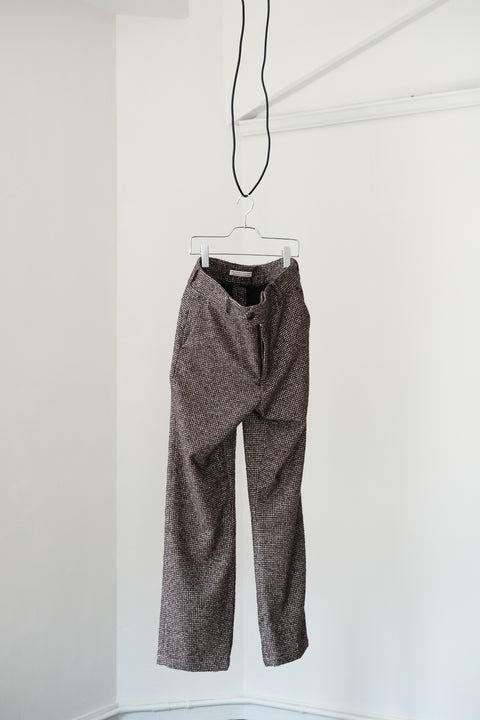 FRANK LEDER/Brown Waffled Wool Trousers