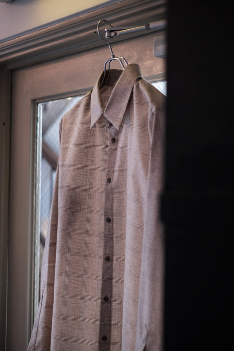 FRANK LEDER/Rare Czech Vintage Cotton Linen Plain Shirt