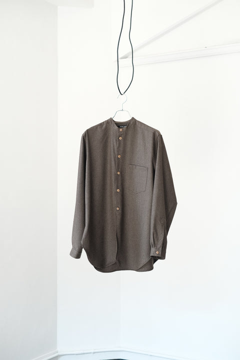FRANK LEDER/30's Vintage Wool Old Style Stand Collar Shirt