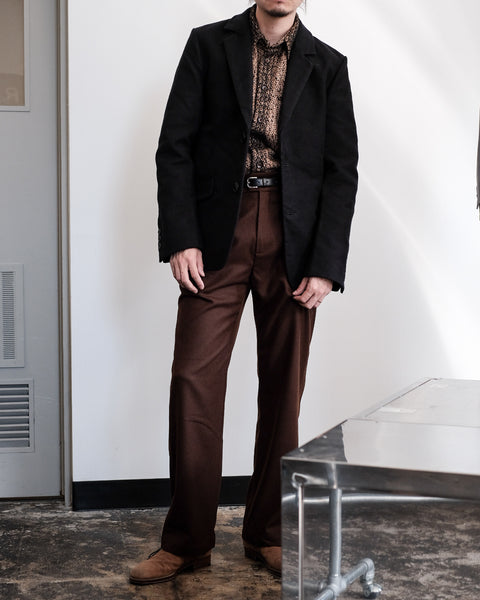 FRANK LEDER/Two Sided Brown Wool Shirt