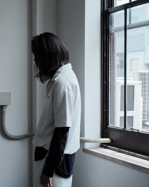 SCYE BASICS/Tubelar Loop Back Terry Logo Half Zip Pullover