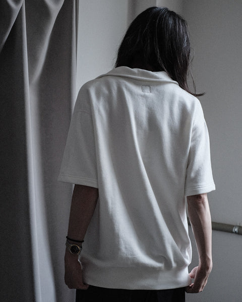 SCYE BASICS/Tubelar Loop Back Terry Logo Half Zip Pullover