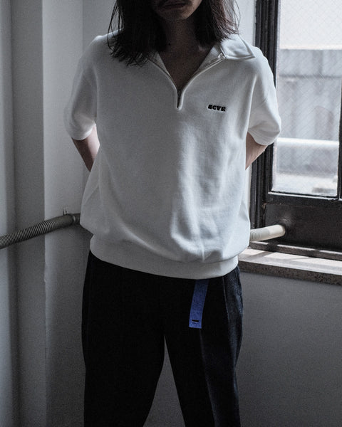 SCYE BASICS/Tubelar Loop Back Terry Logo Half Zip Pullover