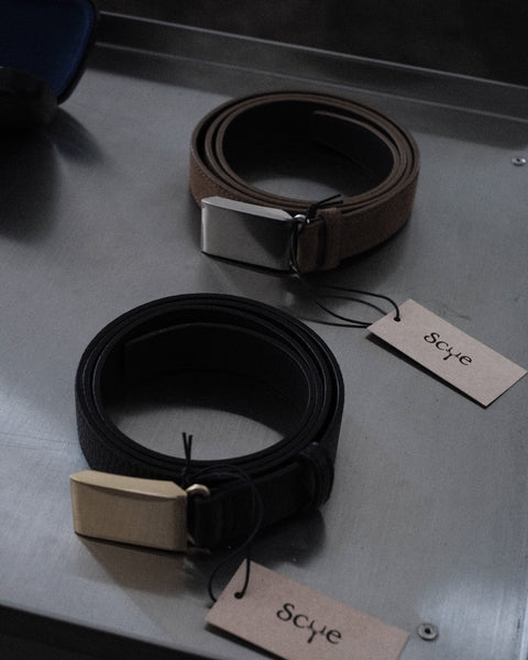 Scye/Suede Touch Leather Box Buckle Belt