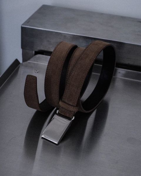 Scye/Suede Touch Leather Box Buckle Belt