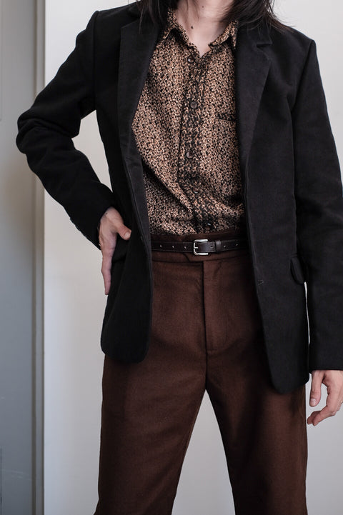 FRANK LEDER/Two Sided Brown Wool Shirt