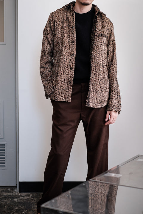 FRANK LEDER/Two Sided Brown Wool Shirt