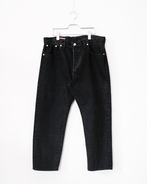 SCYE BASICS/Selvage Black Denim Loose Fit Straight Jeans