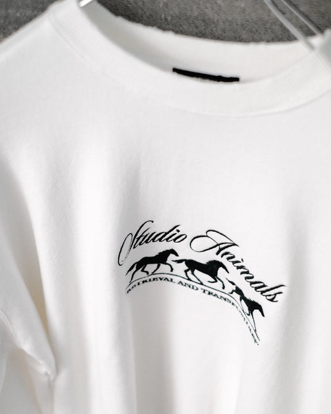 STUDIO ANIMALS/Running Horse Embroidered Sweat Shirt