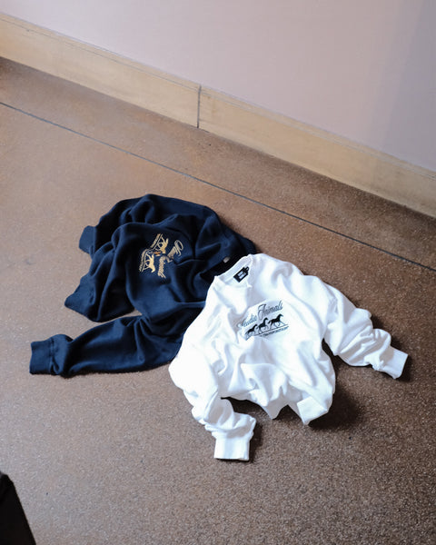 STUDIO ANIMALS/Running Horse Embroidered Sweat Shirt