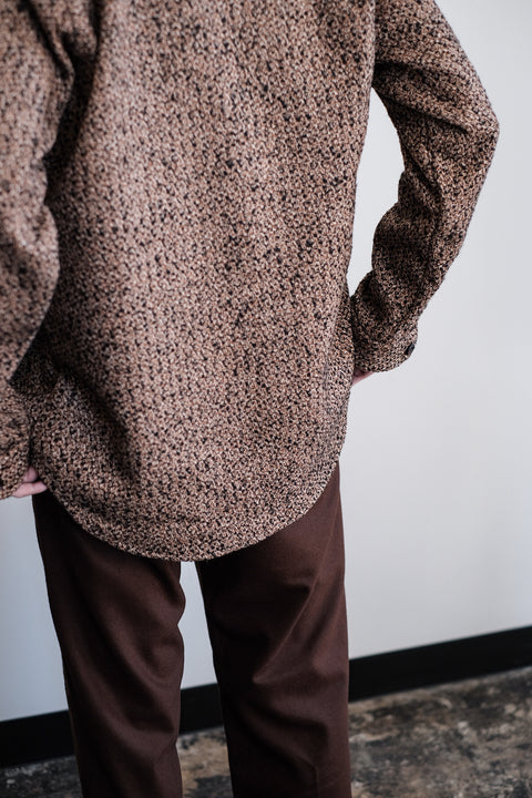 FRANK LEDER/Two Sided Brown Wool Shirt