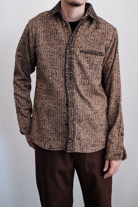 FRANK LEDER/Two Sided Brown Wool Shirt