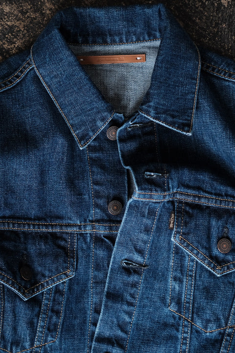 SCYE BASICS/Selvedge Denim Used Wash Trucker Jacket 3