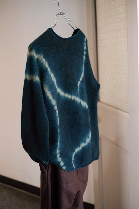 suzusan/Cashmere Seamless Pullover mokume shibori "Line"