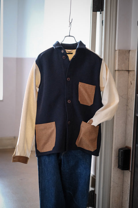 FRANK LEDER/Mixed Material Wool Jacket