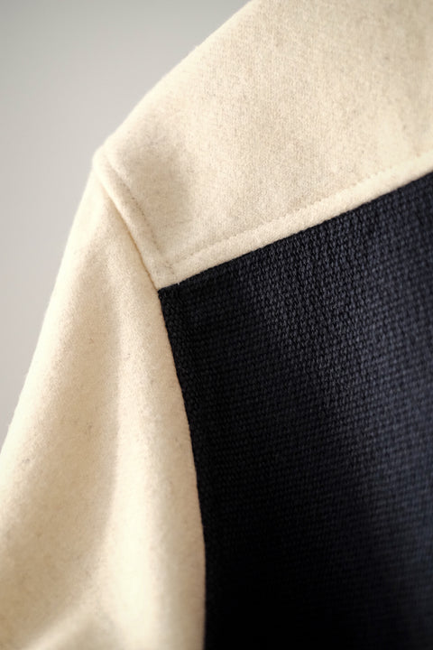 FRANK LEDER/Mixed Material Wool Jacket