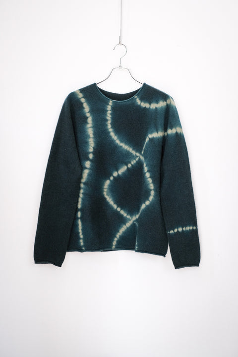 suzusan/Cashmere Seamless Pullover mokume shibori "Line"