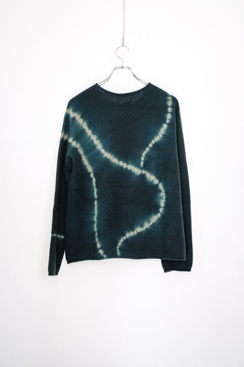 suzusan/Cashmere Seamless Pullover mokume shibori "Line"