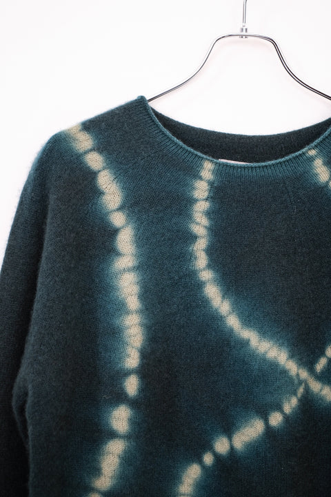 suzusan/Cashmere Seamless Pullover mokume shibori "Line"