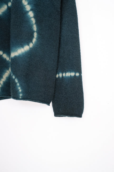 suzusan/Cashmere Seamless Pullover mokume shibori "Line"