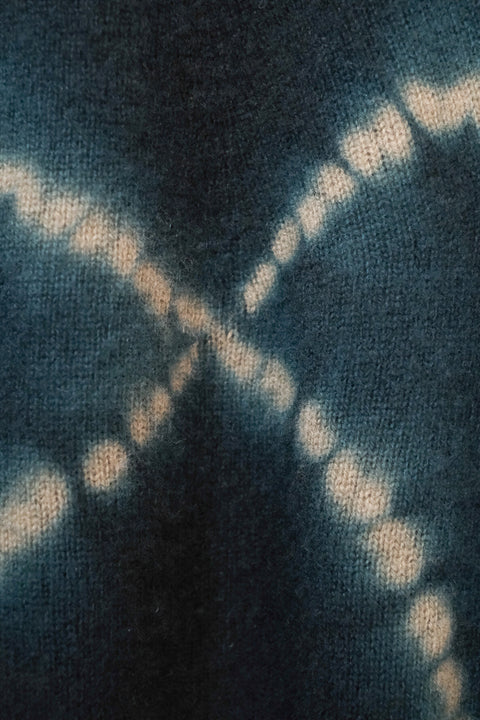 suzusan/Cashmere Seamless Pullover mokume shibori "Line"