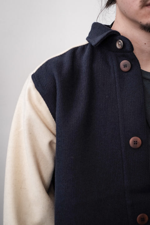 FRANK LEDER/Mixed Material Wool Jacket