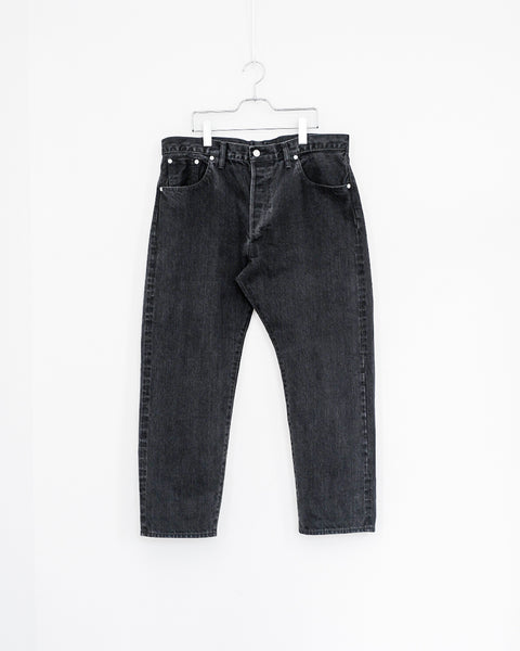 SCYE BASICS/Selvage Black Denim Loose Fit Straight Jeans